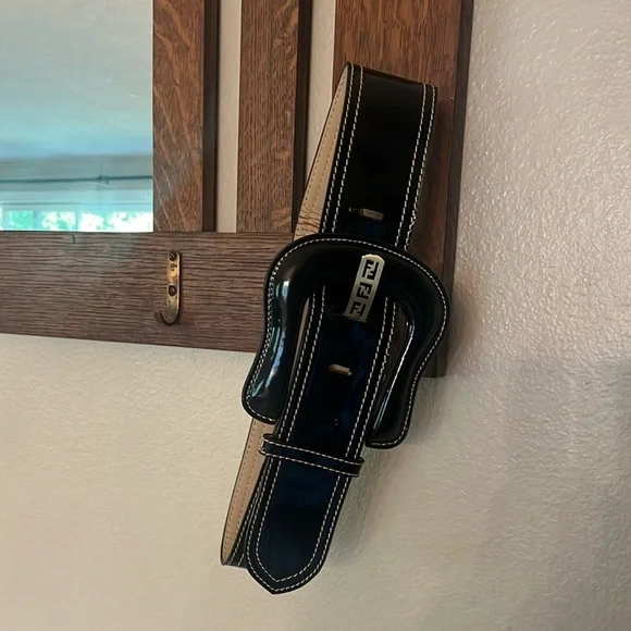 Fendi | Accessories | Fendi Black Patent Leather Zucca  display picture 1